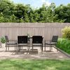 vidaXL 7 Piece Garden Dining Set with Cushions Poly Rattan and Steel
