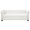 vidaXL Chesterfield 2-Seater and 3-Seater Artificial Leather White