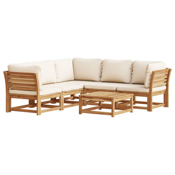 vidaXL 6 Piece Garden Lounge Set with Cushions Solid Wood Acacia