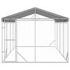 vidaXL Outdoor Dog Kennel with Roof Silver 3x6x2.5 m Galvanised Steel