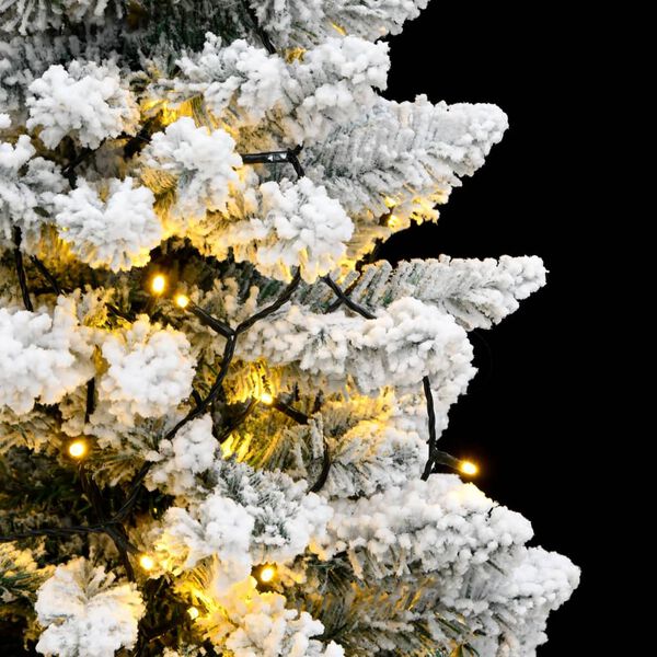 vidaXL Artificial Hinged Christmas Tree 150 LEDs & Flocked Snow 120 cm