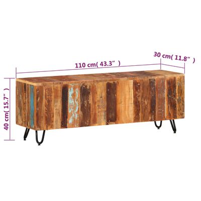 vidaXL TV Cabinet 110x30x40 cm Solid Wood Reclaimed
