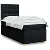 vidaXL Box Spring Bed with Mattress Black King Single Fabric