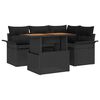 vidaXL Garden Sofa Set 5 pcs Black Poly rattan