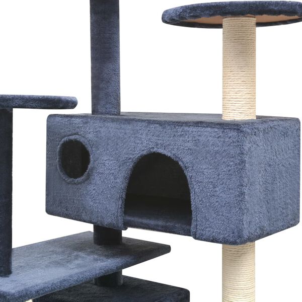 vidaXL Cat Tree with Sisal Scratching Posts 125 cm Dark Blue