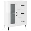 vidaXL Sideboard High Gloss White 69.5x34x90 cm Engineered Wood