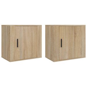 vidaXL Wall-mounted Bedside Cabinets 2 pcs Sonoma Oak 50x30x47 cm