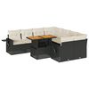 vidaXL 9 Piece Garden Sofa Set with Cushions Black Poly Rattan