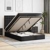 vidaXL Ottoman Bed with Mattress Black Queen Faux Leather