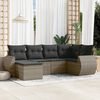 vidaXL 6 Piece Garden Sofa Set with Cushions Grey Poly Rattan