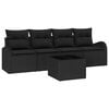 vidaXL Garden Sofa Set Manual Black 55 x 55 x 37 cm Poly Rattan