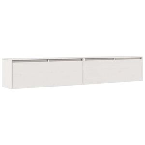 vidaXL Wall Cabinets 2pcs White 100x30x35 cm Solid Wood Pine