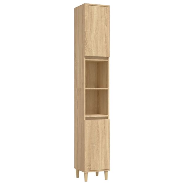 vidaXL Bathroom Cabinet Sonoma Oak 30x30x190 cm Engineered Wood