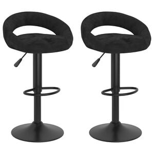 vidaXL Bar Stools 2 pcs Black Velvet