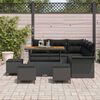 vidaXL Garden Sofa Set with Cushion with Storage 9 pcs Black