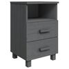 vidaXL Bedside Cabinet | Dark Grey | Solid pinewood, MDF | 40 x 35 x 62 cm