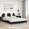 vidaXL Bed Frame "Viana" without Mattress Black and White 152x203 cm Queen Faux Leather