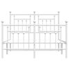 vidaXL Metal Bed Frame without Mattress with Footboard White 135x190cm