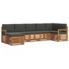 vidaXL Outdoor Sofa Set 7 pcs Natural and Anthracite