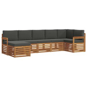 vidaXL Outdoor Sofa Set 7 pcs Natural and Anthracite