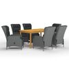 vidaXL 7 Piece Garden Dining Set Light Grey