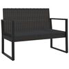vidaXL Garden Bench with Cushions Black 106 cm Poly Rattan