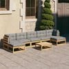 vidaXL 8 Piece Garden Lounge Set with Cushions Solid Pinewood