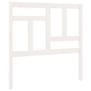 vidaXL Bed Headboard | White | Solid pine wood | Decorative Inlays
