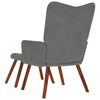 vidaXL Relaxing Chair with Stool Dark Grey Velvet