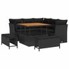 vidaXL Garden Sofa Set 8 pcs 5-Seater Black Poly Rattan