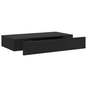 vidaXL Wall Mounted Shelf | Black | MDF with paint | Medium | Wall Mounted Shelf