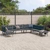 vidaXL 7 Piece Garden Bench Set with Cushions Black Powder-coated Steel
