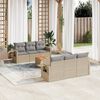 vidaXL 7 Piece Garden Sofa Set with Cushions Mix Beige Poly Rattan