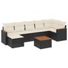 vidaXL 8 Piece Garden Sofa Set with Cushions Black Poly Rattan