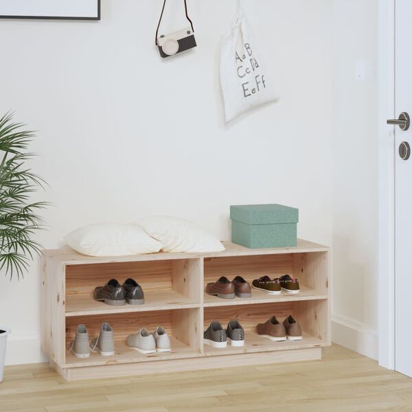 vidaXL Shoe Cabinet 110x34x45 cm Solid Wood Pine