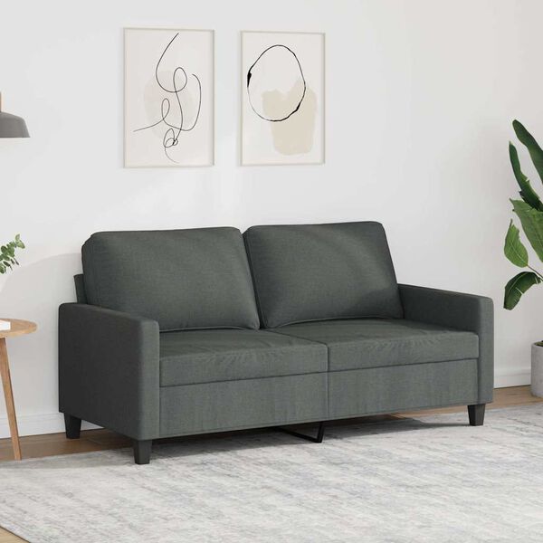 vidaXL 2-Seater Sofa Dark Grey 140 cm Fabric