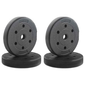 vidaXL Weight Plates 4 pcs Black &Oslash; 21.5 x 3.8 cm