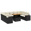 vidaXL 10 Piece Garden Sofa Set with Cushions Black Poly Rattan