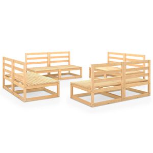 vidaXL 8 Piece Garden Lounge Set Solid Wood Pine