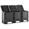 vidaXL Composter | Black | 100% PP | Large | Composter | Rectangular | Modern