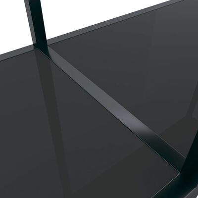 vidaXL Console Table Black 140x35x75.5 cm Tempered Glass