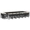 vidaXL 17 Piece Garden Dining Set with Cushions Black Poly Rattan