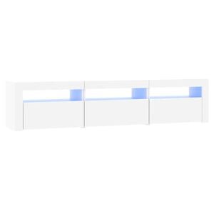 vidaXL TV Cabinet with LED Lights White 180x35x40 cm