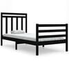 vidaXL Bed Frame without Mattress Black 90x190 cm Single Solid Wood