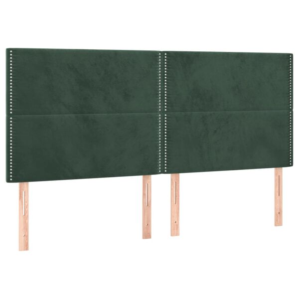 vidaXL Headboard Dark Green 160x5x118/128 cm Velvet