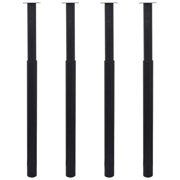vidaXL Telescopic Table Legs 4 pcs Black 710 mm-1100 mm