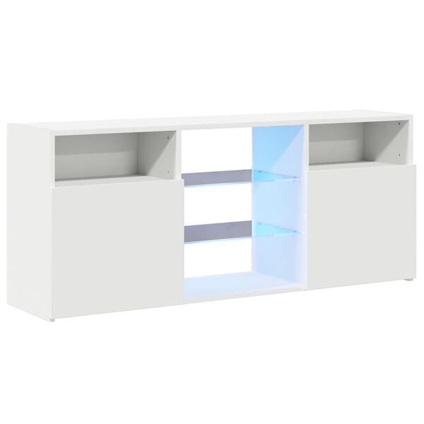 vidaXL TV Cabinet with LED Lights White 120x30x50 cm