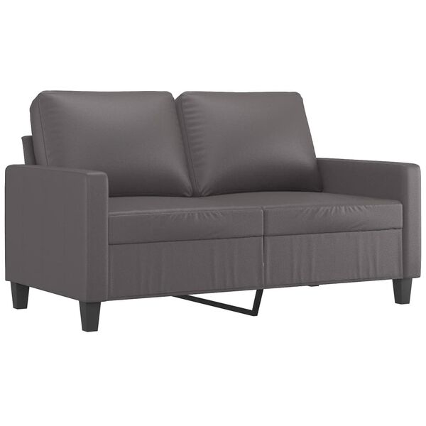 vidaXL 2 Piece Sofa Set with Cushions Grey Faux Leather