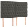 vidaXL Box Spring Bed with Mattress Dark Grey 153x203 cm Queen Size Velvet