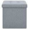 vidaXL Folding Storage Stools 2 pcs Light Grey Faux Linen